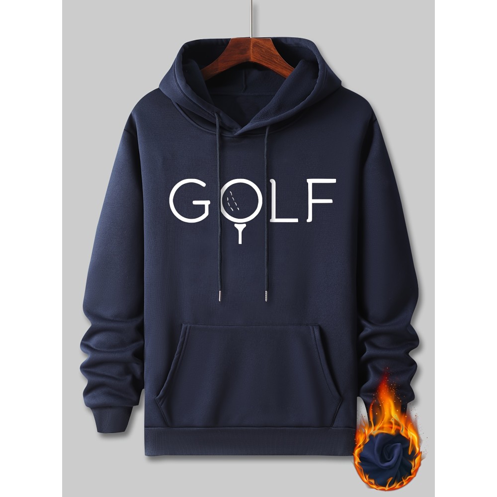 GOLF Print Hoodie, Cool Sweatshirt For Men, Men's Casual Hooded Pullover Streetwear Clothing For Spring Fall Winter, As Gifts