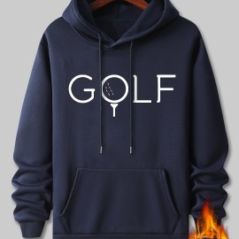 GOLF Print Hoodie, Cool Sweatshirt For Men, Men's Casual Hooded Pullover Streetwear Clothing For Spring Fall Winter, As Gifts