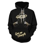 GOD Print Hoodie, Cool Hoodies For Men, Men's Casual Graphic Design Pullover Hooded Sweatshirt With Kangaroo Pocket Streetwear For Winter Fall, As Gifts