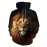 Men's Lion Print Hoodie - Casual Graphic Design Pullover Sweatshirt with Kangaroo Pocket for Winter Fall