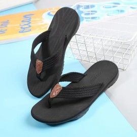 Men's Trendy Lightweight Flip Flops, Comfy Non Slip Casual Durable EVA Sole Thong Sandals For Men's Outdoor Activities