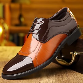 PLUS SIZE Men's Solid Loafers, Breathable Wear-resistant Slip On Semi-formal Shoes For Business Office Wedding Party