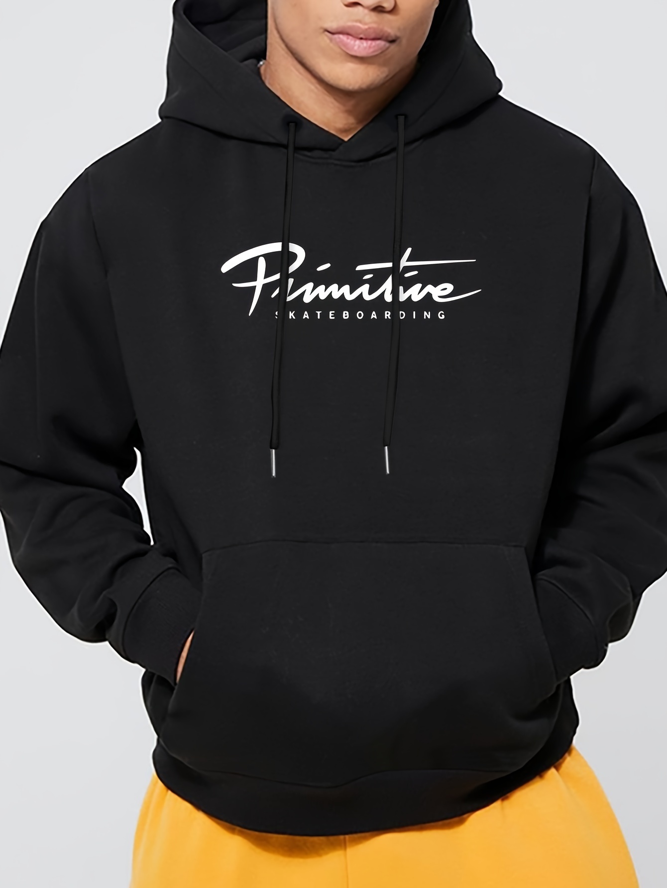 skateboarding print mens pullover round neck hoodies with kangaroo pocket long sleeve hooded sweatshirt loose casual top for autumn winter mens clothing as gifts details 45