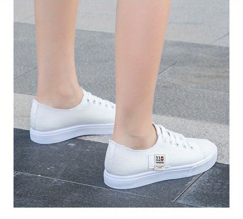 simple canvas shoes women s casual lace outdoor shoes details 12