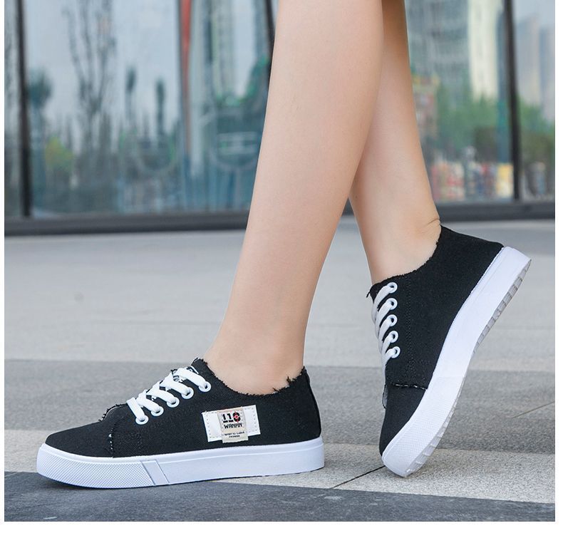 simple canvas shoes women s casual lace outdoor shoes details 15