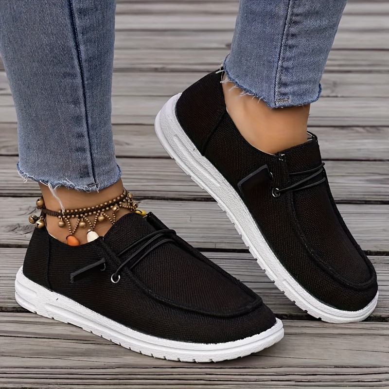 solid color canvas shoes women s simple casual lace outdoor details 5