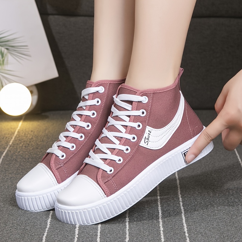 high top canvas shoes women s breathable comfortable flat details 9