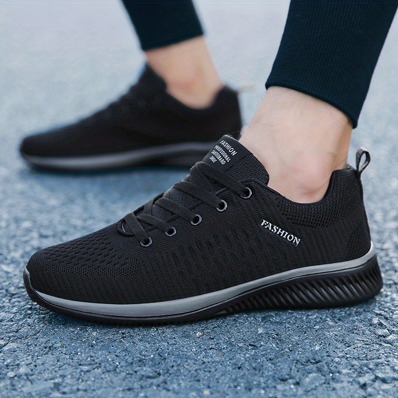 running shoes men s casual solid color breathable lace details 4