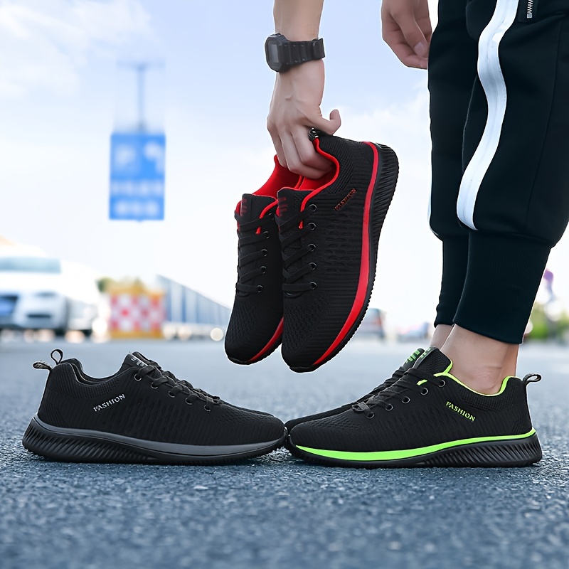 running shoes men s casual solid color breathable lace details 26